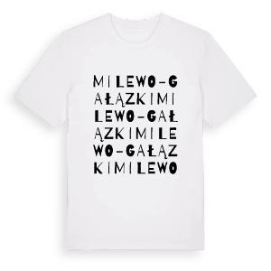 Milewo-Gałązki ordlek t-shirt – ekologisk bomull t-shirt från Pinshirt