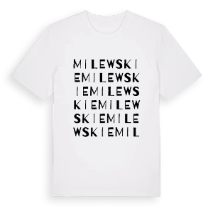 Milewskie ordlek t-shirt – ekologisk bomull t-shirt från Pinshirt
