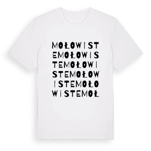Mołowiste ordlek t-shirt – ekologisk bomull t-shirt från Pinshirt