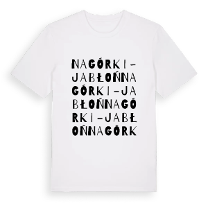 Nagórki-Jabłoń ordlek t-shirt – ekologisk bomull t-shirt från Pinshirt