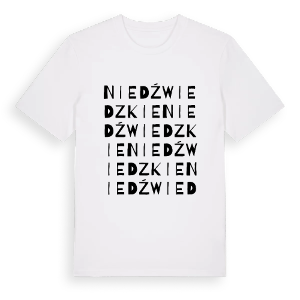 Niedźwiedzkie ordlek t-shirt – ekologisk bomull t-shirt från Pinshirt