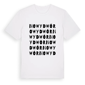 Nowy Dwór ordlek t-shirt – ekologisk bomull t-shirt från Pinshirt