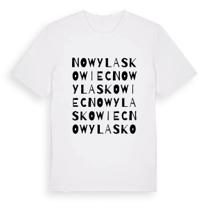 Nowy Laskowiec ordlek t-shirt – ekologisk bomull t-shirt från Pinshirt