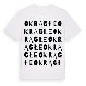 Okrągłe ordlek t-shirt – ekologisk bomull t-shirt från Pinshirt