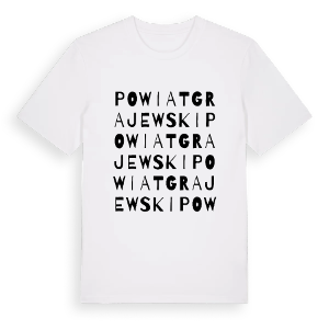 powiat grajewski ordlek t-shirt – ekologisk bomull t-shirt från Pinshirt