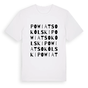 powiat sokólski ordlek t-shirt – ekologisk bomull t-shirt från Pinshirt