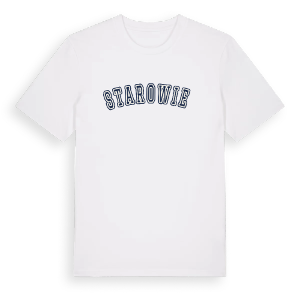 Starowieś college t-shirt – ekologisk bomull t-shirt från Pinshirt