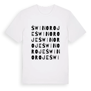 Świnoroje ordlek t-shirt – ekologisk bomull t-shirt från Pinshirt