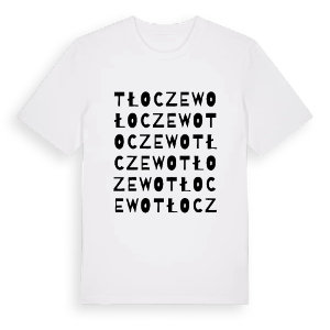 Tłoczewo ordlek t-shirt – ekologisk bomull t-shirt från Pinshirt
