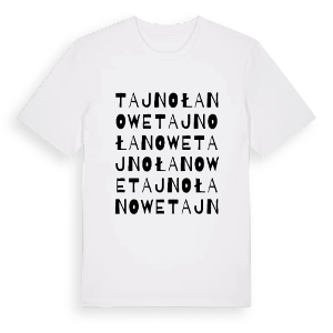 Tajno Łanowe ordlek t-shirt – ekologisk bomull t-shirt från Pinshirt