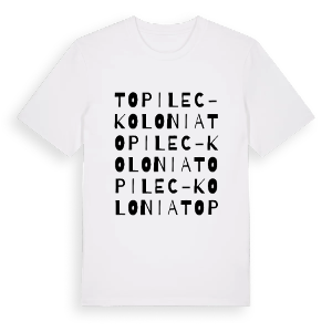 Topilec-Kolonia ordlek t-shirt – ekologisk bomull t-shirt från Pinshirt