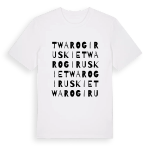 Twarogi Ruskie ordlek t-shirt – ekologisk bomull t-shirt från Pinshirt