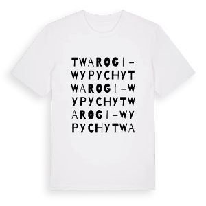 Twarogi-Wypychy ordlek t-shirt – ekologisk bomull t-shirt från Pinshirt