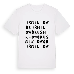 Uśnik-Dwór ordlek t-shirt – ekologisk bomull t-shirt från Pinshirt