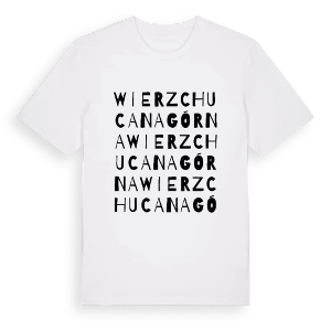 Wierzchuca Nagórna ordlek t-shirt – ekologisk bomull t-shirt från Pinshirt