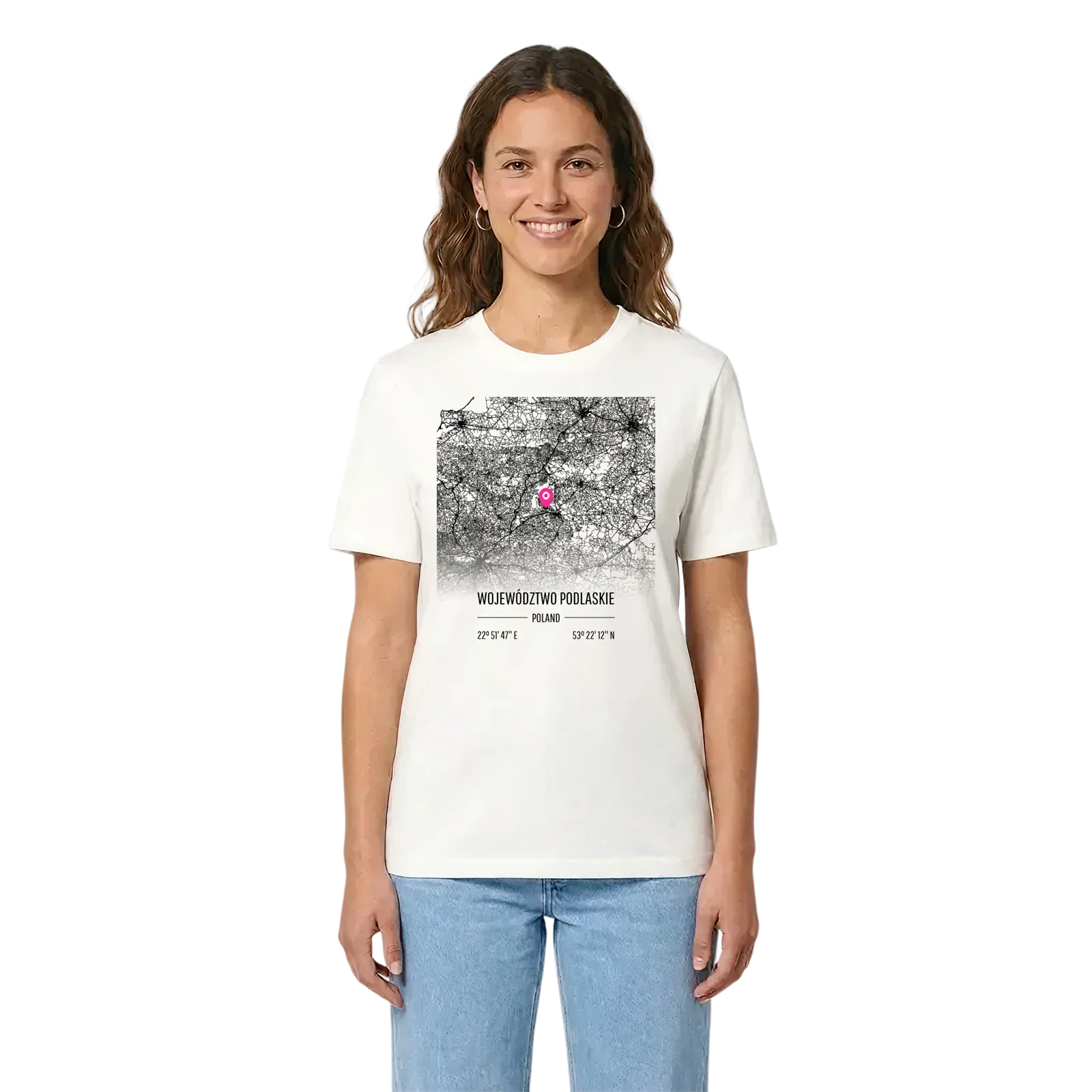 województwo podlaskie karta t-shirt – White, i miljö