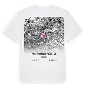 województwo podlaskie karta t-shirt – ekologisk bomull t-shirt från Pinshirt