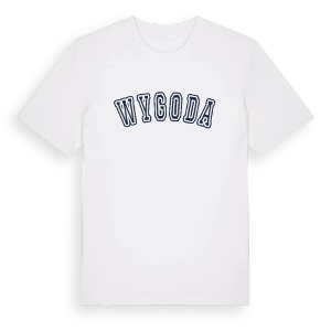Wygoda college t-shirt – ekologisk bomull t-shirt från Pinshirt