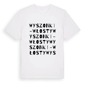 Wyszonki-Włosty ordlek t-shirt – ekologisk bomull t-shirt från Pinshirt