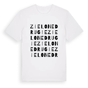 Zielone Drugie ordlek t-shirt – ekologisk bomull t-shirt från Pinshirt