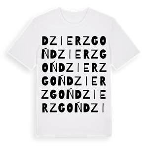Dzierzgoń ordlek t-shirt – ekologisk bomull t-shirt från Pinshirt