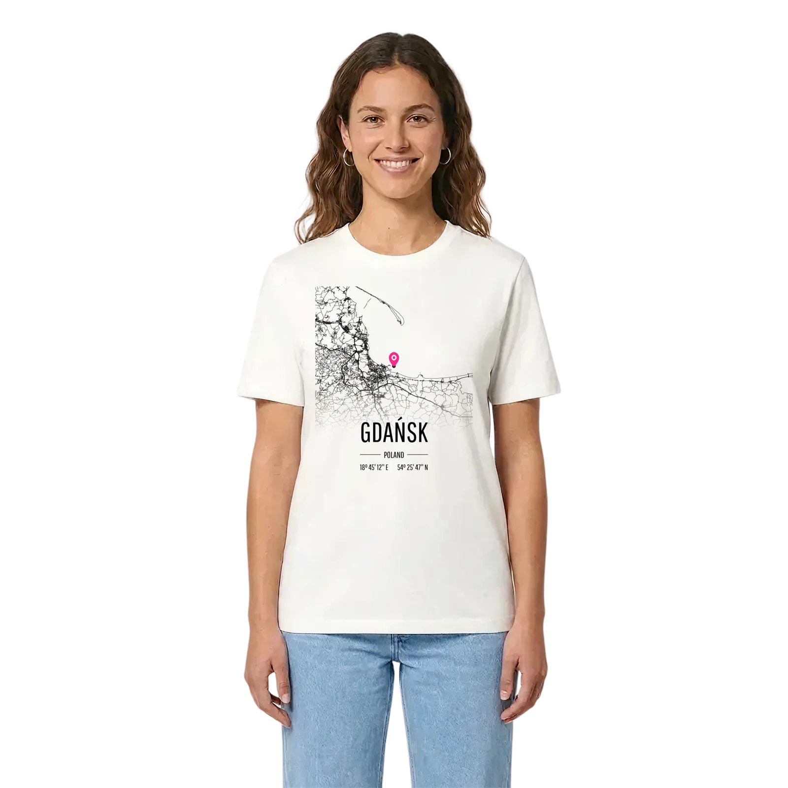 Gdańsk karta t-shirt – White, i miljö