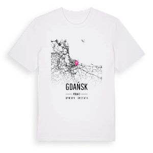 Gdańsk karta t-shirt – ekologisk bomull t-shirt från Pinshirt