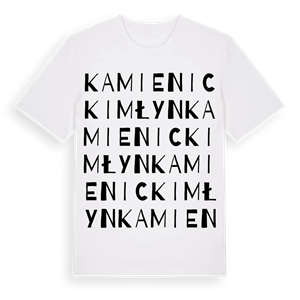 Kamienicki Młyn ordlek t-shirt – ekologisk bomull t-shirt från Pinshirt