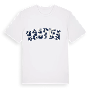 Krzywań college t-shirt – ekologisk bomull t-shirt från Pinshirt