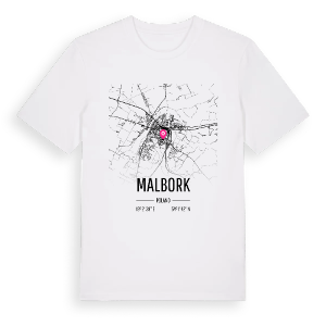 Malbork karta t-shirt – ekologisk bomull t-shirt från Pinshirt