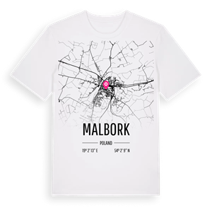 Malbork karta t-shirt – ekologisk bomull t-shirt från Pinshirt