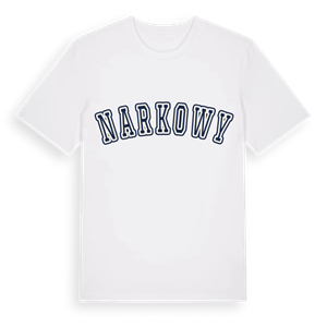 Narkowy college t-shirt – ekologisk bomull t-shirt från Pinshirt