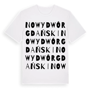 Nowy Dwór Gdański ordlek t-shirt – ekologisk bomull t-shirt från Pinshirt