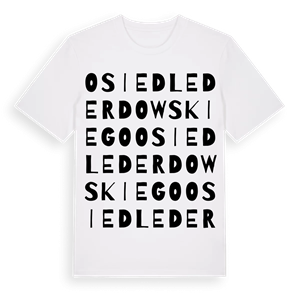 Osiedle Derdowskiego ordlek t-shirt – ekologisk bomull t-shirt från Pinshirt