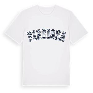 Pieciska college t-shirt – ekologisk bomull t-shirt från Pinshirt