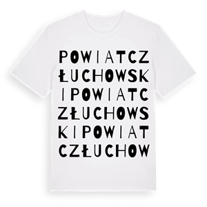 powiat człuchowski ordlek t-shirt – ekologisk bomull t-shirt från Pinshirt