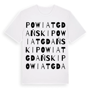 powiat gdański ordlek t-shirt – ekologisk bomull t-shirt från Pinshirt