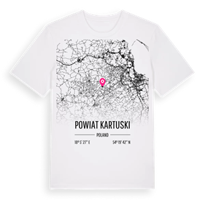 powiat kartuski karta t-shirt – ekologisk bomull t-shirt från Pinshirt