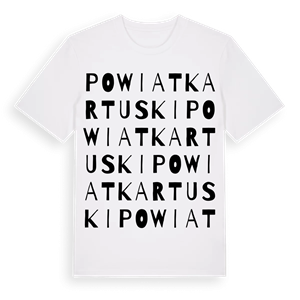 powiat kartuski ordlek t-shirt – ekologisk bomull t-shirt från Pinshirt