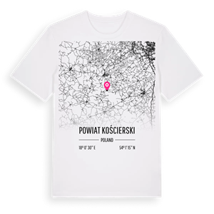 powiat kościerski karta t-shirt – ekologisk bomull t-shirt från Pinshirt