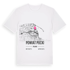 powiat pucki karta t-shirt – ekologisk bomull t-shirt från Pinshirt
