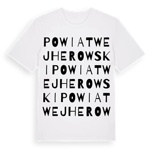 powiat wejherowski ordlek t-shirt – ekologisk bomull t-shirt från Pinshirt