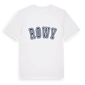 Rowy college t-shirt – ekologisk bomull t-shirt från Pinshirt