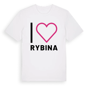 Jag älskar Rybina t-shirt stort tryck – ekologisk bomull t-shirt från Pinshirt