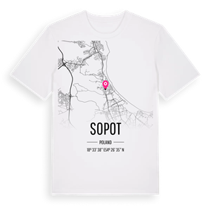 Sopot karta t-shirt – ekologisk bomull t-shirt från Pinshirt