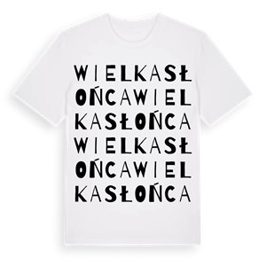Wielka Słońca ordlek t-shirt – ekologisk bomull t-shirt från Pinshirt