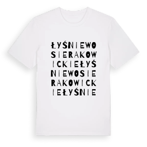 Łyśniewo Sierakowickie ordlek t-shirt – ekologisk bomull t-shirt från Pinshirt