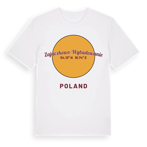 Zajączkowo-Wybudowanie cirkel t-shirt – ekologisk bomull t-shirt från Pinshirt