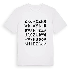 Zajączkowo-Wybudowanie ordlek t-shirt – ekologisk bomull t-shirt från Pinshirt