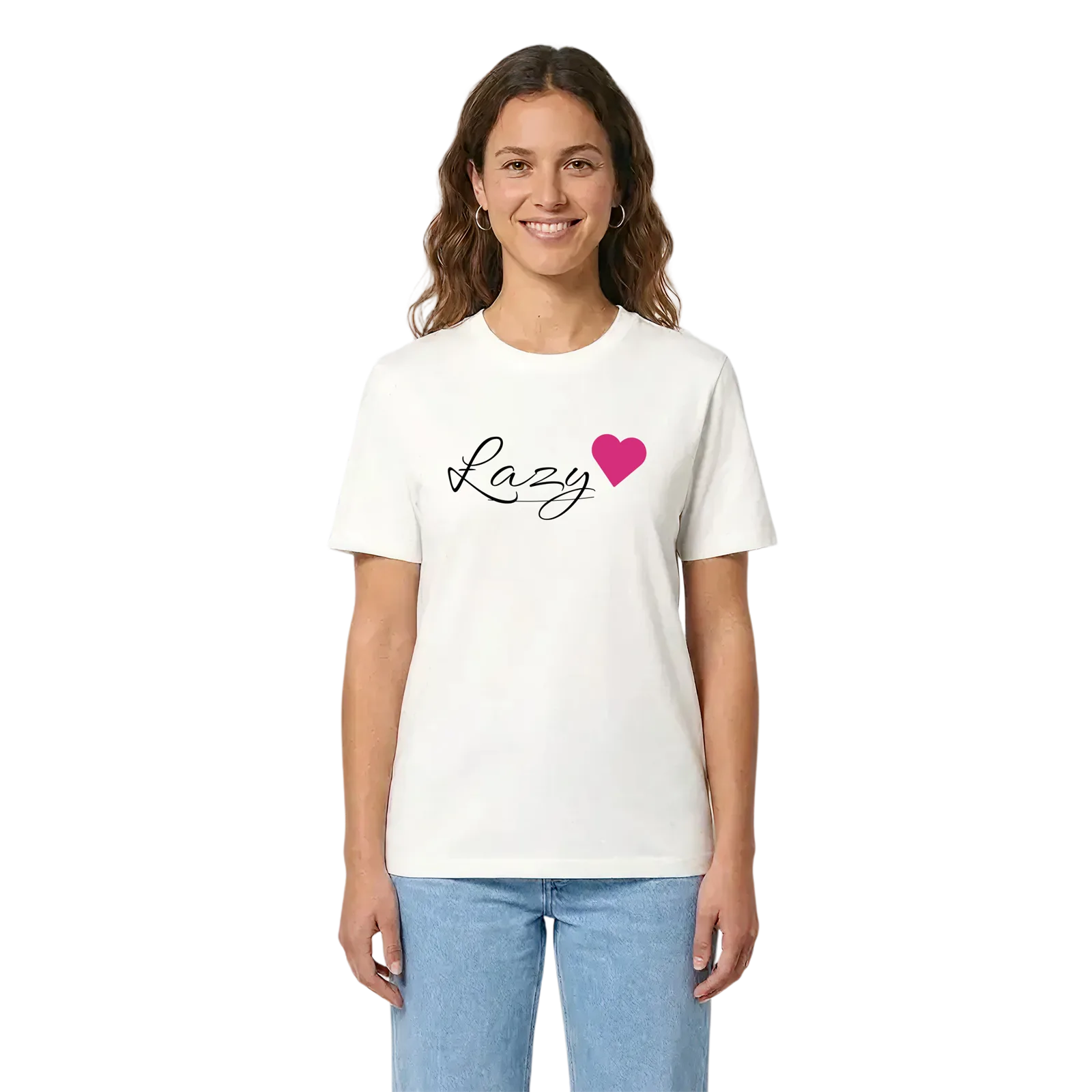 Łazy hjärta t-shirt – White, i miljö